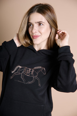 Bluza HOODIE LLH black LOVE LIKE HORSES