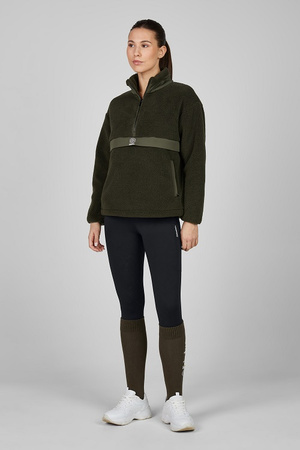 Bluza damska Half-Zip TEDDY deep green ESKADRON