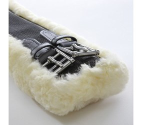 Popręg  DR z futrem black/natural KAVALKADE