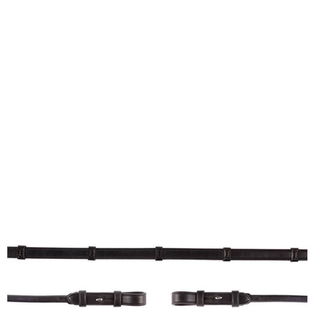 Wodze skórzano-gumowe 16mm black/silver Full BR