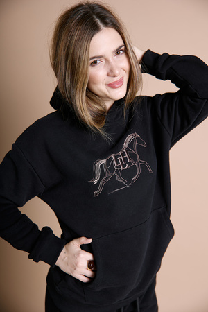 Bluza HOODIE LLH black LOVE LIKE HORSES