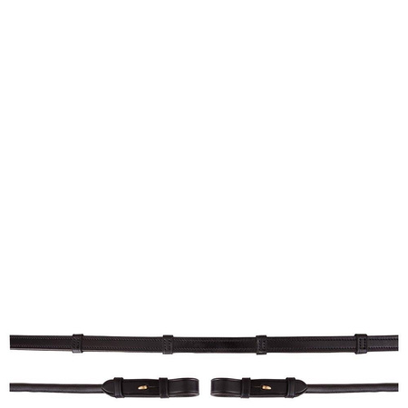 Wodze skórzano-gumowe 16mm black/gold Full BR