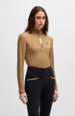 Bluzka treningowa damska MINOU camel HUGO BOSS EQUESTRIAN
