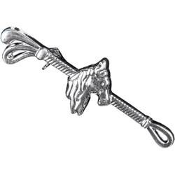 Spinka do plastronu Horsehead silver HKM