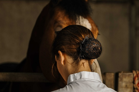 Siatka na koka FLORAL black EQUITHEME