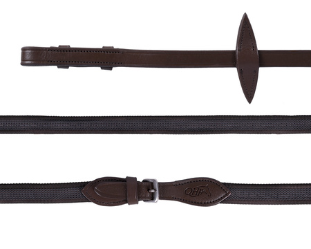 Wodze podgumowane d. brown PONY QHP