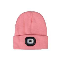 Czapka zimowa z latarką HONEY coral HKM