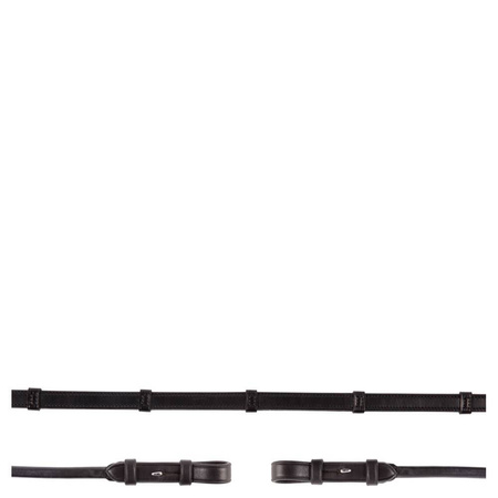 Wodze skórzano-gumowe 16mm black/silver Full BR