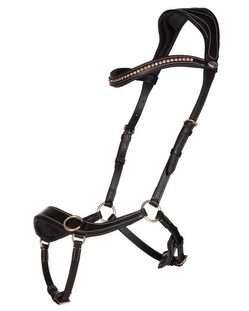 Ogłowie bezwędzidłowe ANATOMICAL black FULL QHP