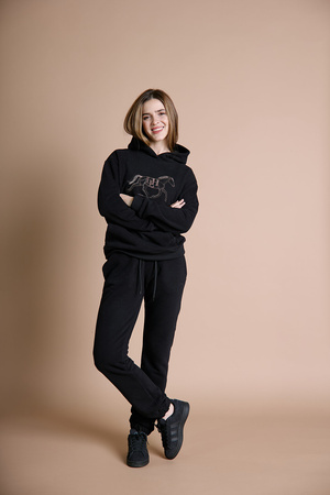 Bluza HOODIE LLH black LOVE LIKE HORSES