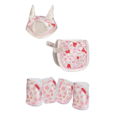 Zestaw akcesoriów do Cuddle Pony white/pink HKM