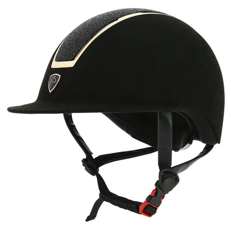 Kask GLINT LAME 55-57cm black/rgold EQUITHEME