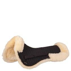 Podkładka pod siodło z owczą wełną black/nat. BR