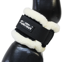 Opaski na pęciny z futrem synt. Full black KENTAUR