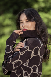 Sweter damski wełna KNIT JUMPER truffle/cardamom ESKADRON