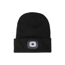 Czapka zimowa z latarką HONEY black HKM