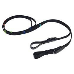 Wodze gumowe czarne z kolorowymi stoperami YORK