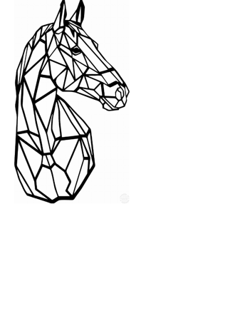 Ozdoba Koń geometryczny wzór 2 black 40cm